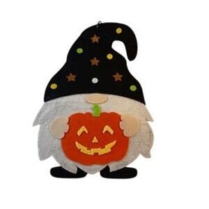 Halloween Gnome Door Hanger Felt Pumpkin Witch‎ Hat Stars Decoration